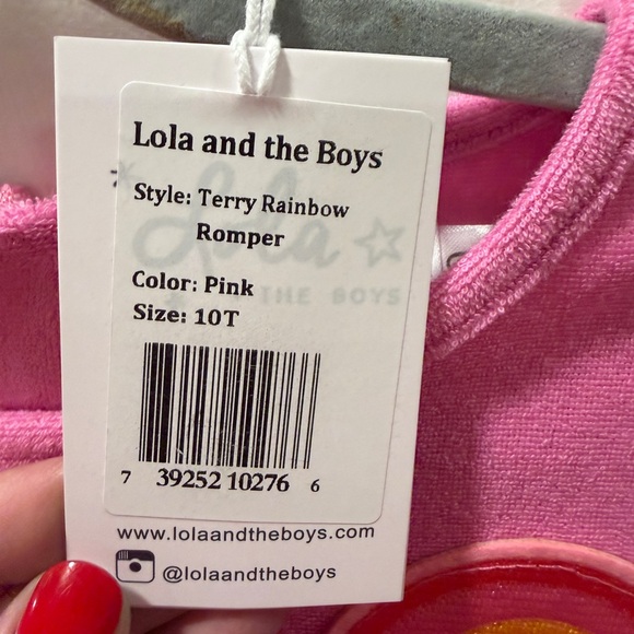 Lola + the Boys Pink Rainbow Romper - Picture 5 of 5